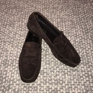 Brown Suede Prada Loafers